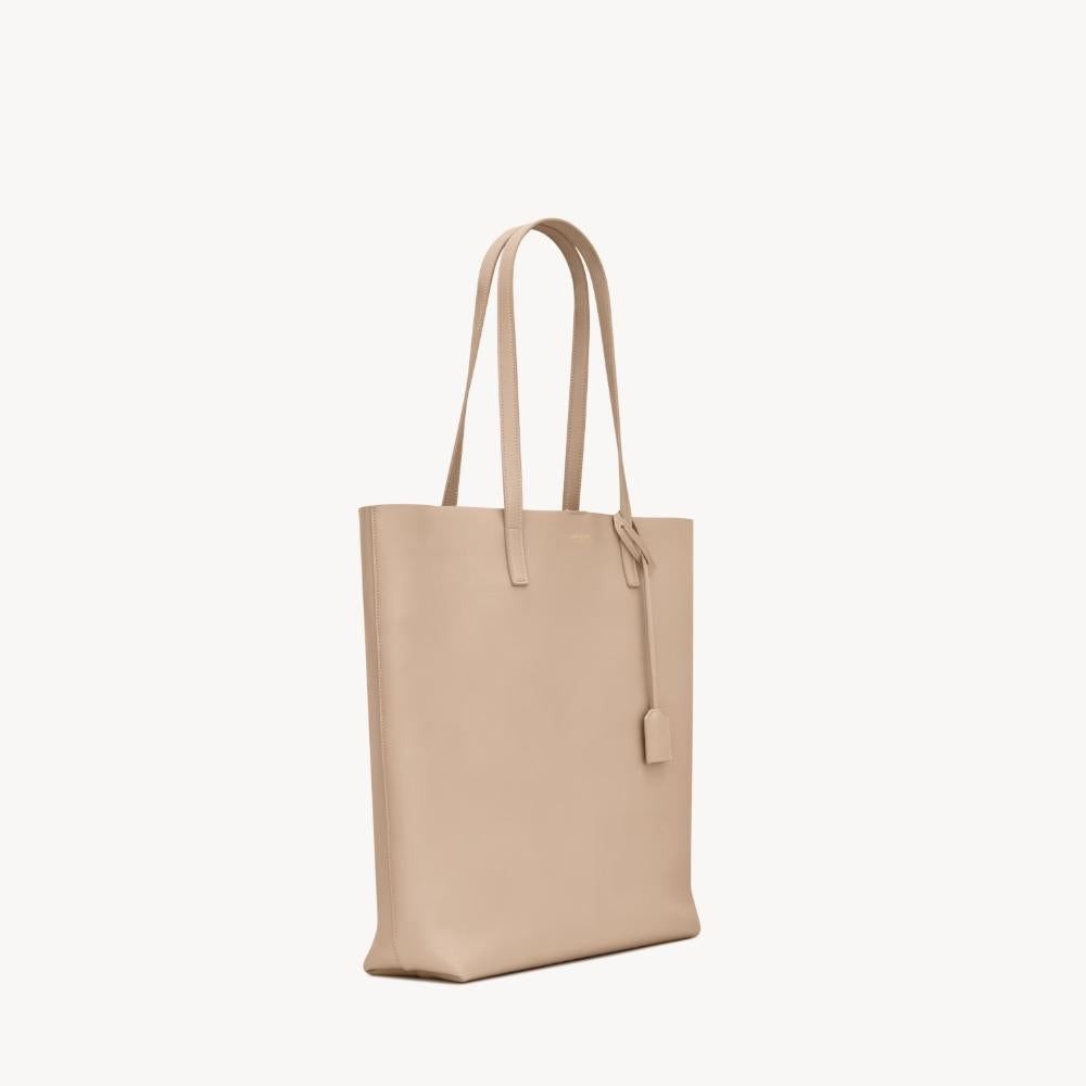 Saint Laurent Dark Beige Leather North South Shopping Tote Bag