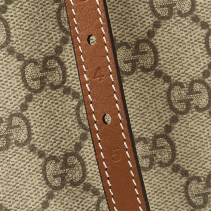 GUCCI GG Emblem Medium Tote Bag Beige Brown Leather Handbag