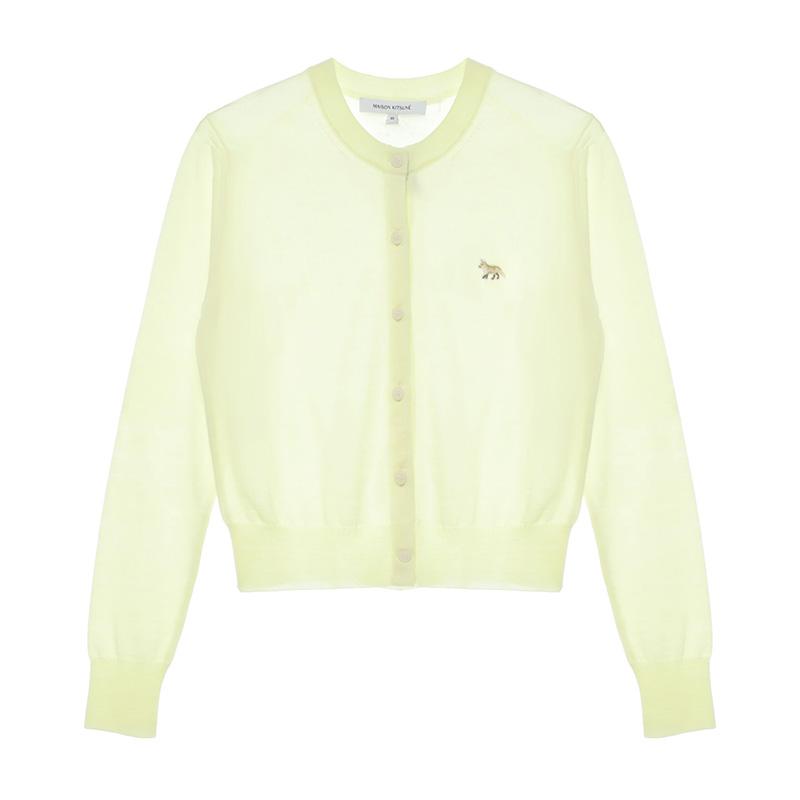 Maison Kitsune Baby Fox Patch Yellow Cardigan MW00507 KT1036 P726