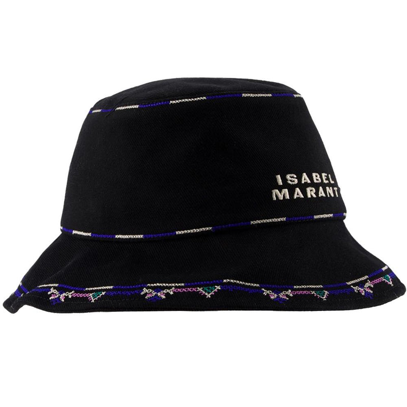 Isabel Marant HALENA Logo Embroidered Bucket Hat Black