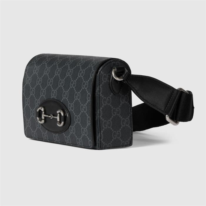 GUCCI Horsebit 1955 Mini Crossbody Bag Black Leather