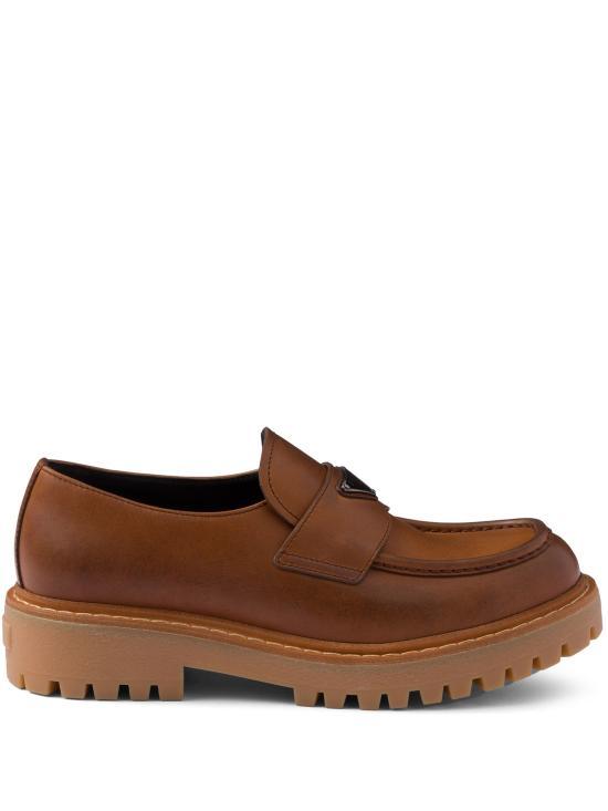 PRADA Black Leather Loafers for Men 2DE151 FG000070 F0046