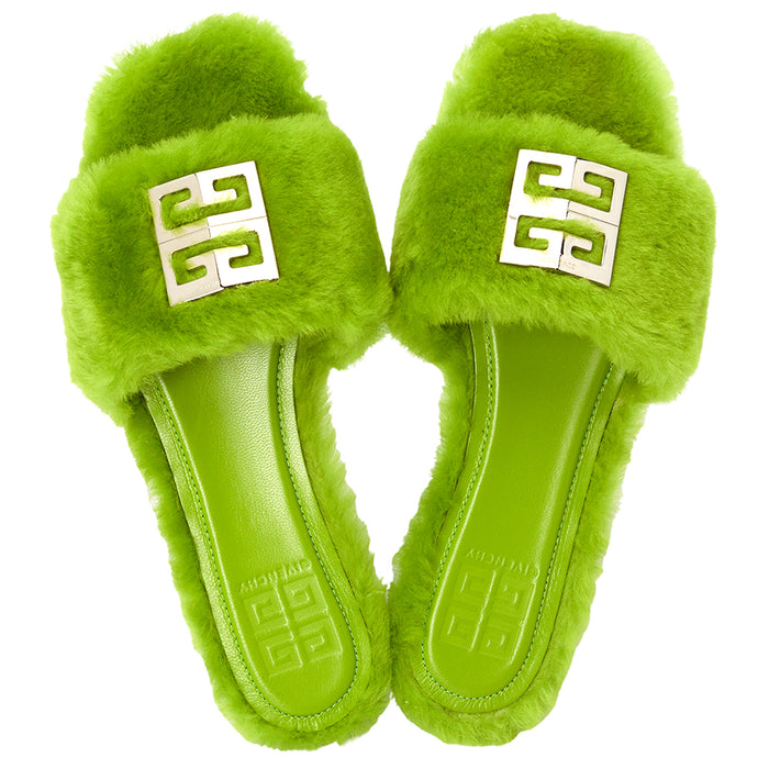 GIVENCHY Women’s Leather Slide Sandals Slippers Brown