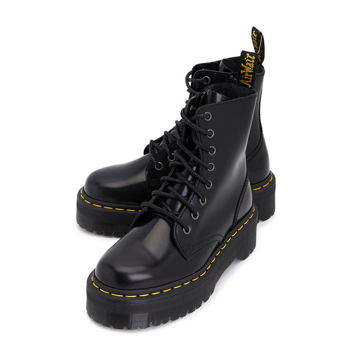 Dr.Martens Jadon Black Leather Platform Lace-Up Combat Boots Unisex