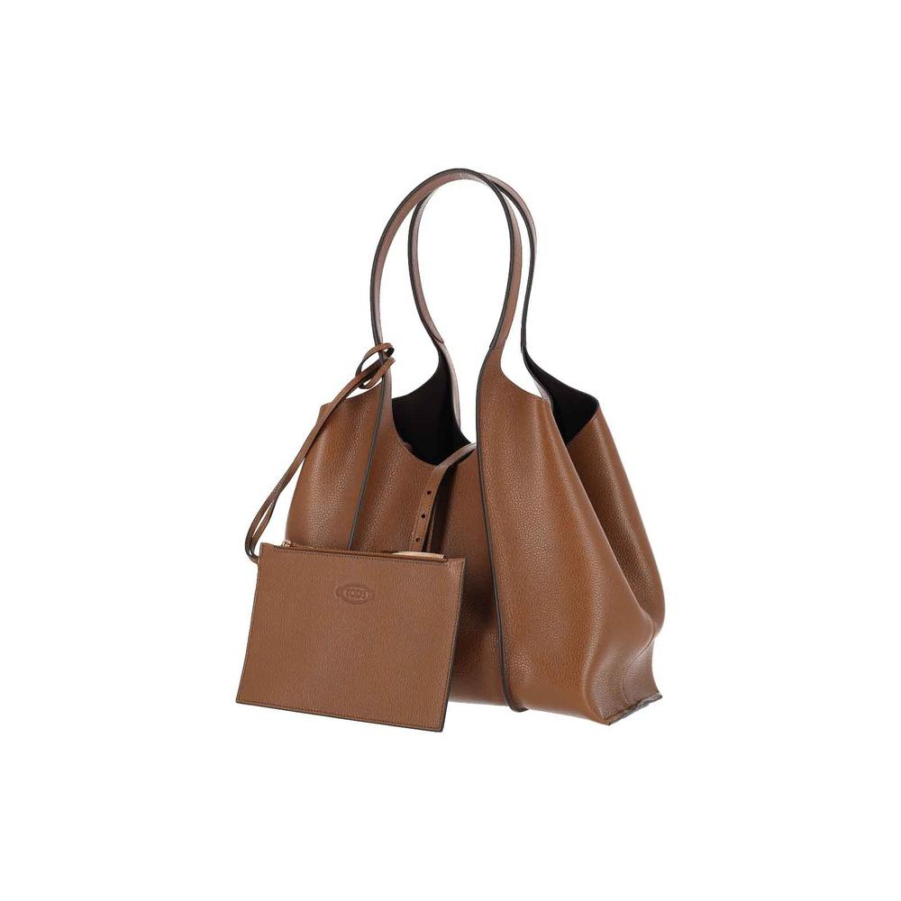 Tods T Timeless Small Shopper Bag Leather Tote Beige