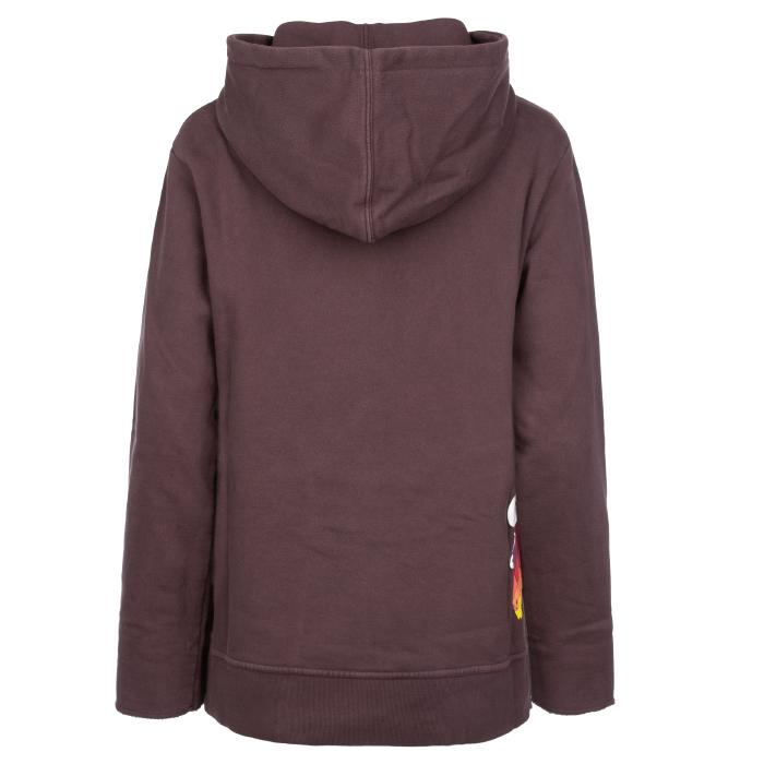 GOLDEN GOOSE Women’s Burgundy Rainbow Graphic Oversized Hoodie Sweatshirt