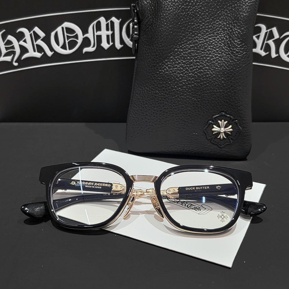 Chrome Hearts Duckbutter Diamond Black Gold Eyeglasses