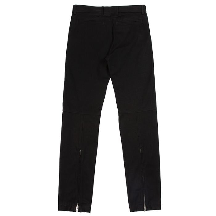 GIVENCHY Leather Zip Detail Black Jeans