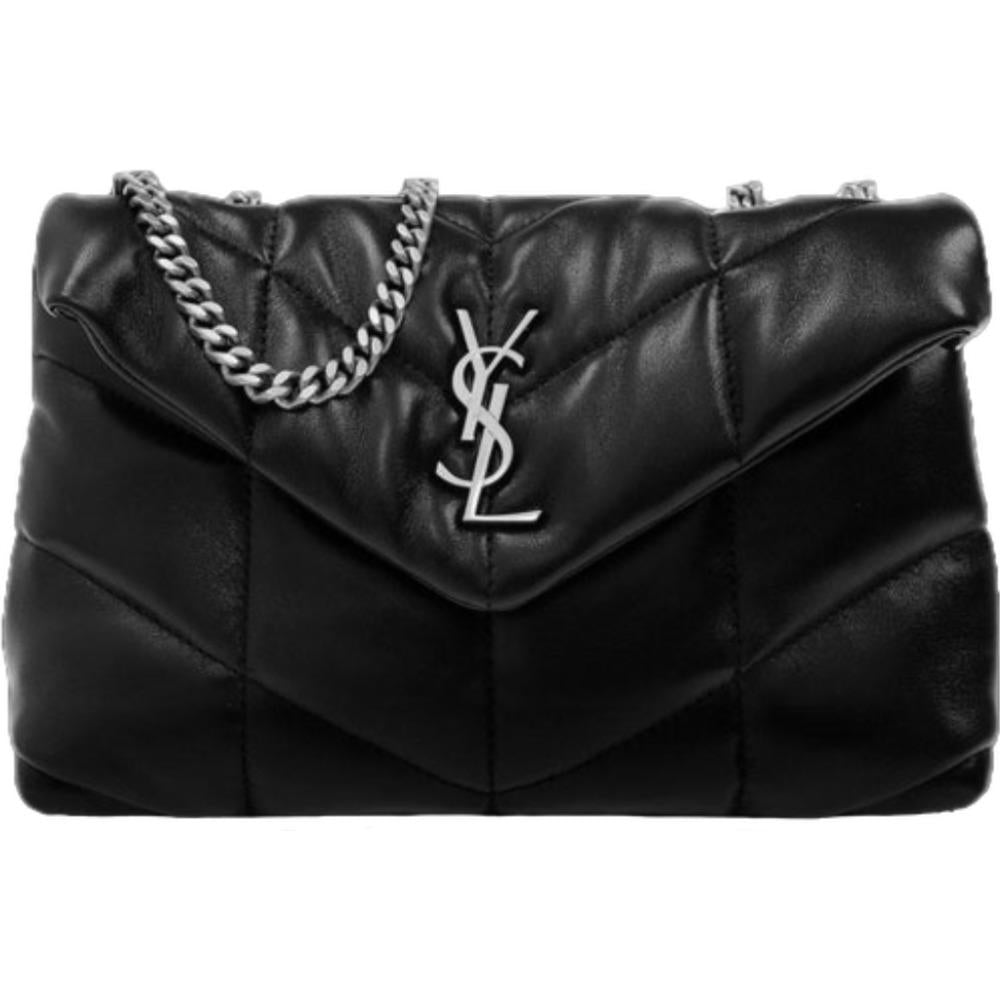 Saint Laurent Monogram Puffer Leather Shoulder Bag Black