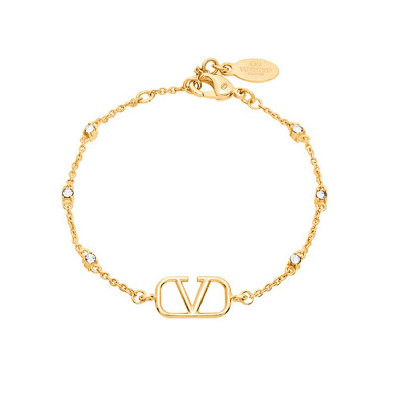 VALENTINO Garavani V-Logo Signature Chain Bracelet Gold