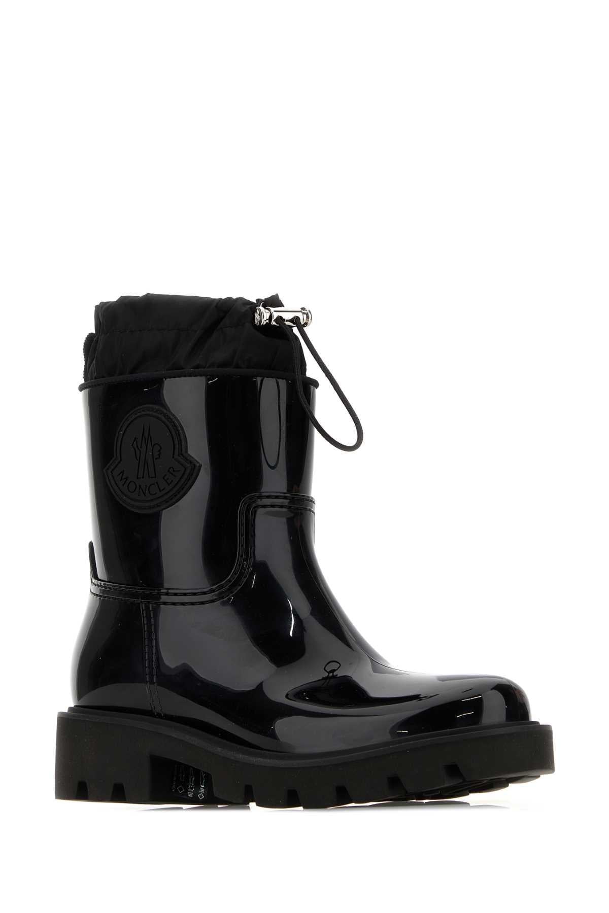 Moncler Black Leather Ankle Boots Women’s