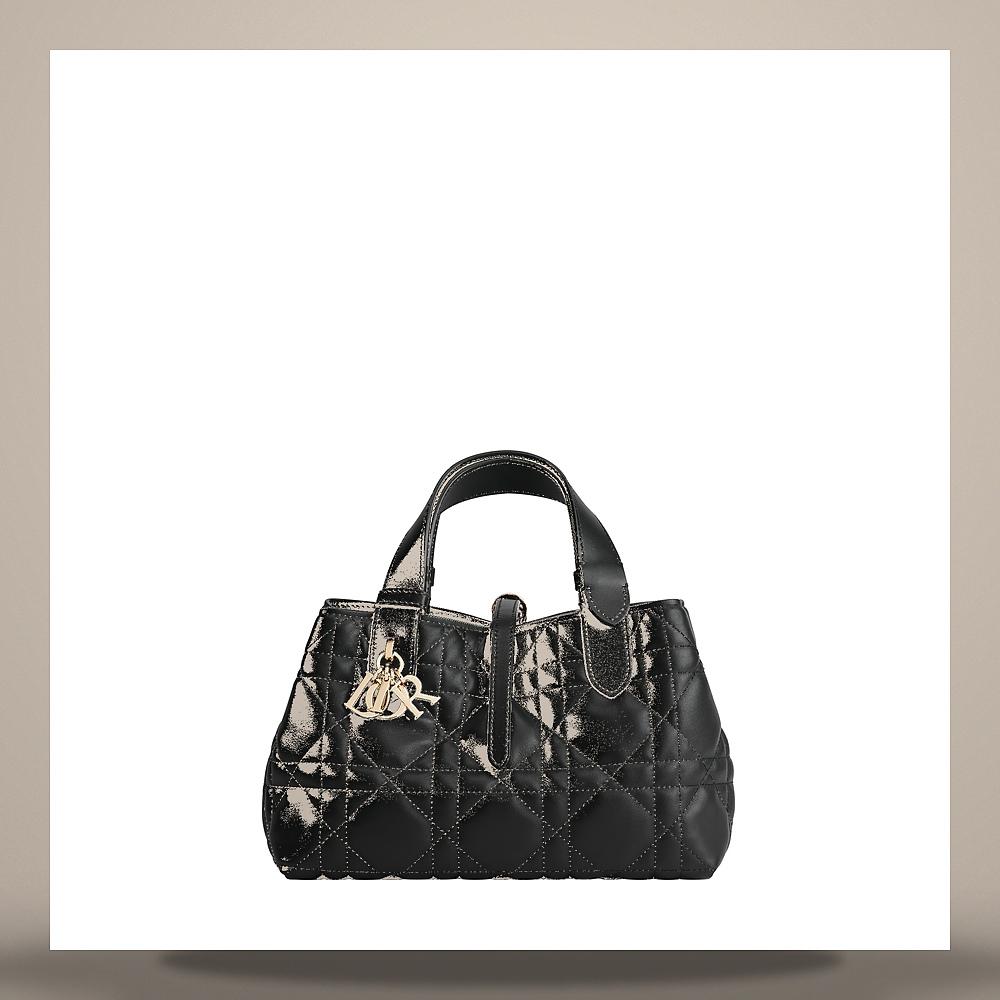 DIOR Small Toujours Bag Black Macro Cannage Calfskin Shoulder Bag