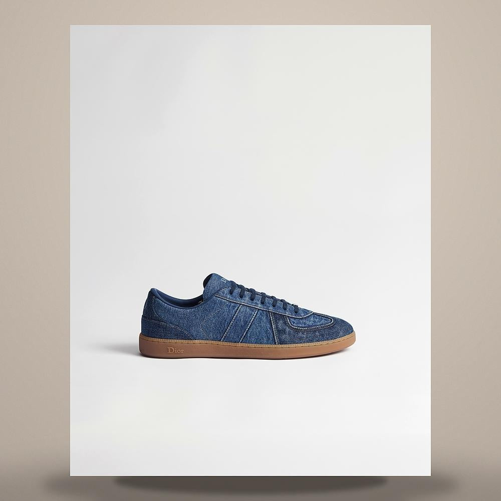 DIOR Blue Stonewashed Denim Low Top Sneakers 3SN356ABY H500
