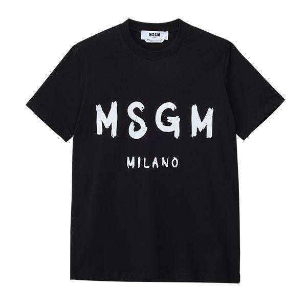 MSGM Brushed Logo Short Sleeve T-Shirt Black Women’s
