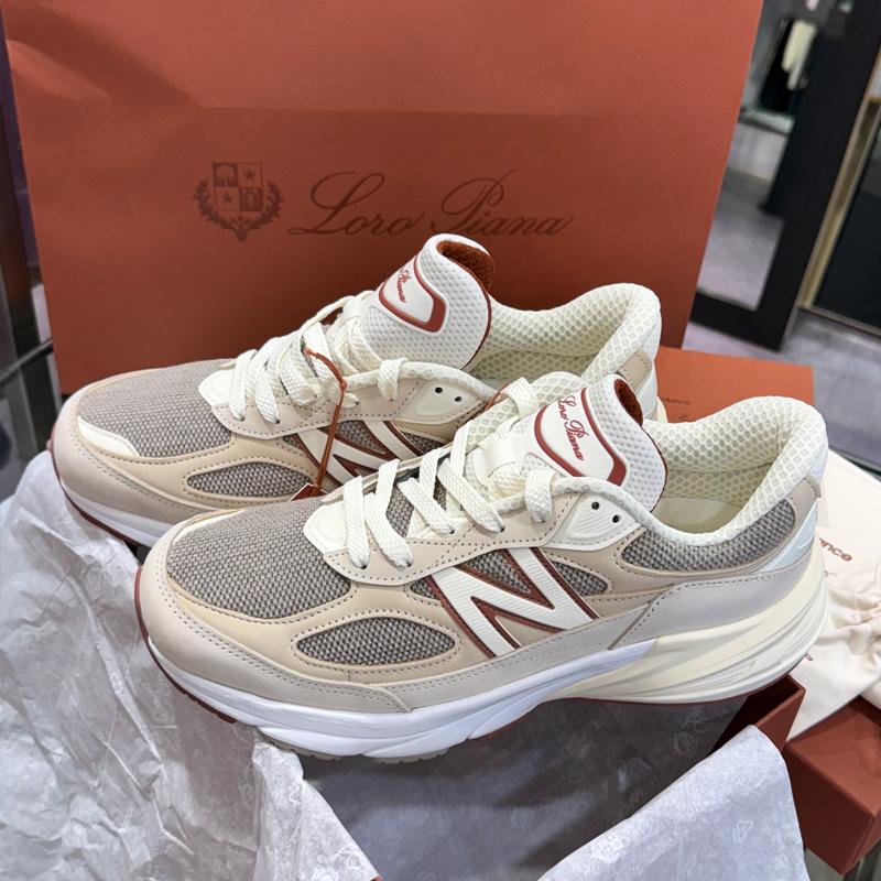 Loro Piana x New Balance 990v6 Made in USA Cream Low-Top Sneakers