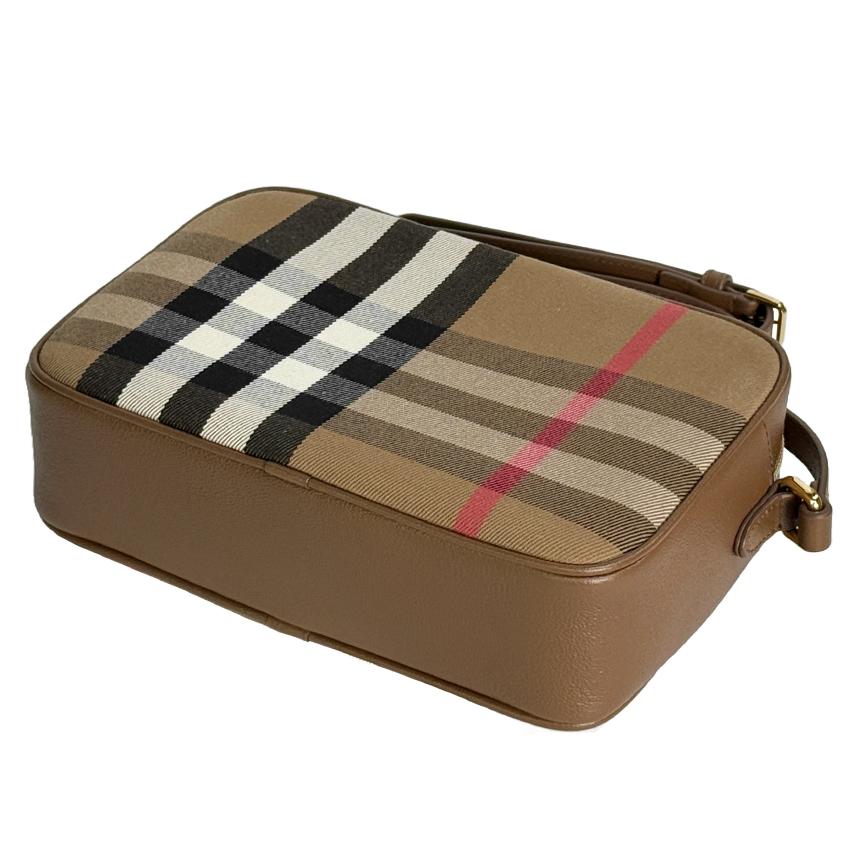 BURBERRY House Check Brown Camera Crossbody Bag