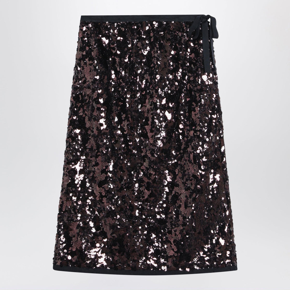 PRADA Black Wool Midi Skirt