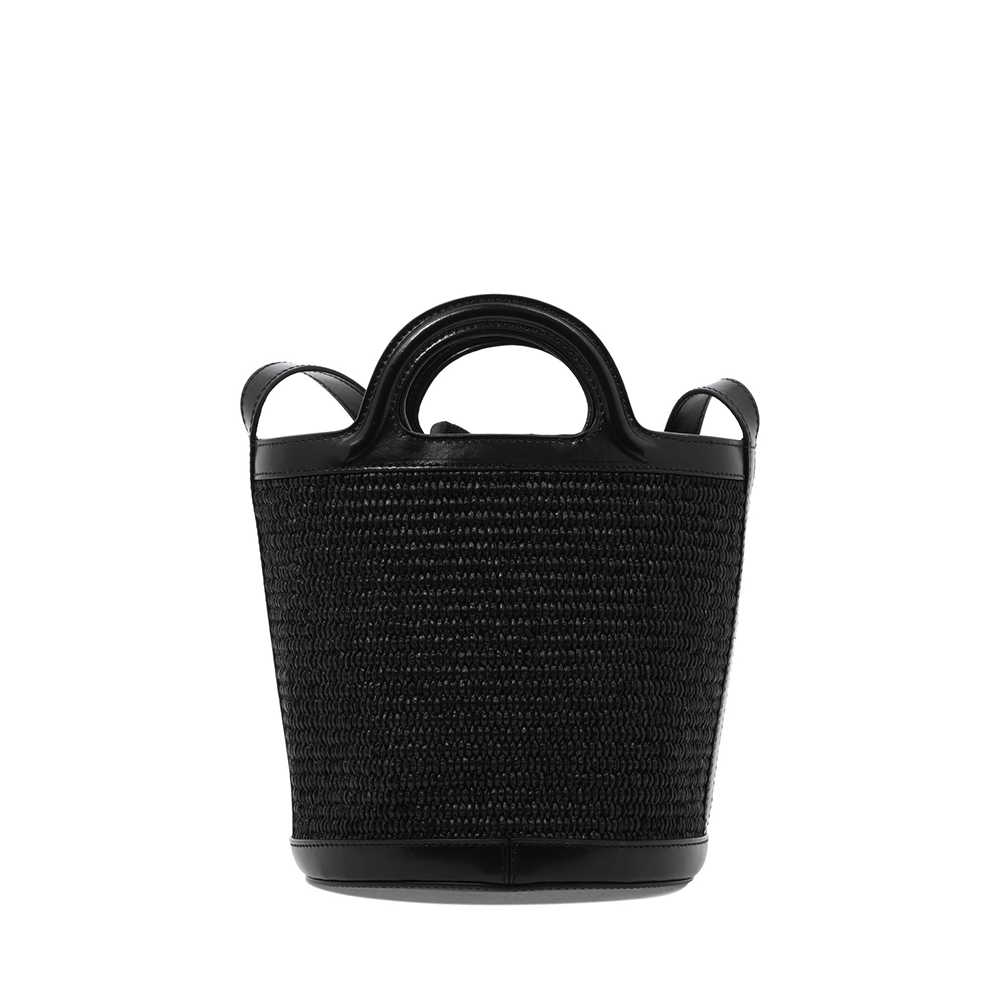 Marni Mini Bucket Crossbody Shoulder Tote Bag Black Leather