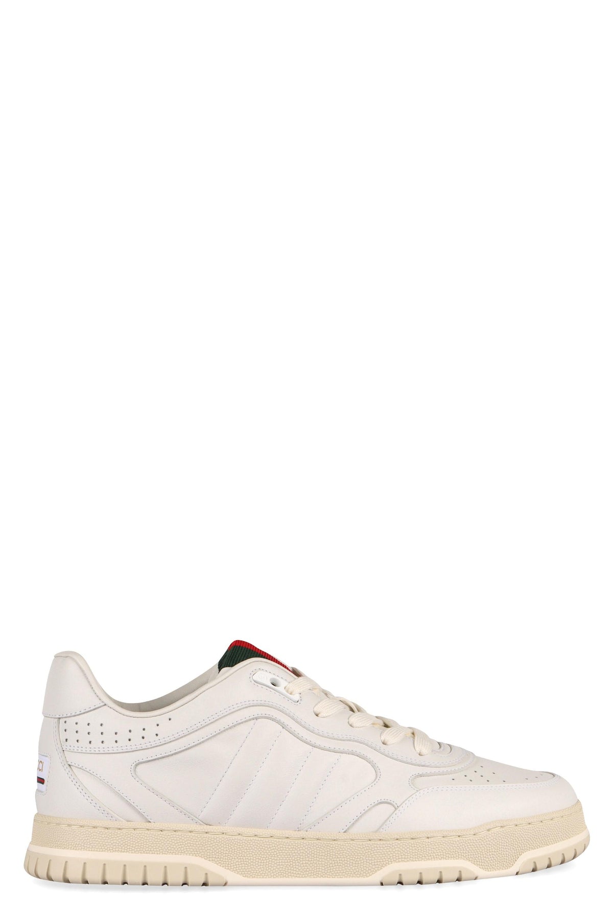 GUCCI White Leather Low Top Sneakers