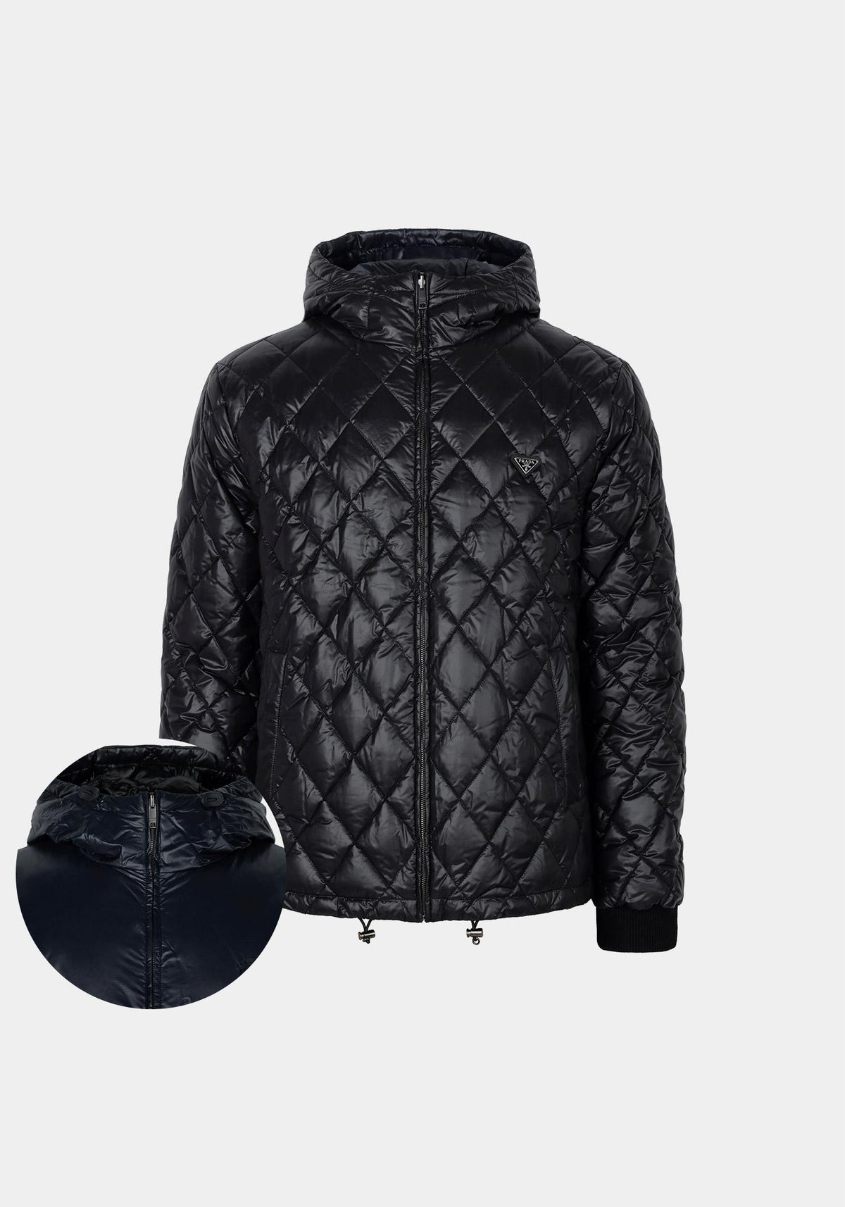 PRADA Black Quilted Technical Fabric Reversible Goose Down Jac SGC964 17QD F0002