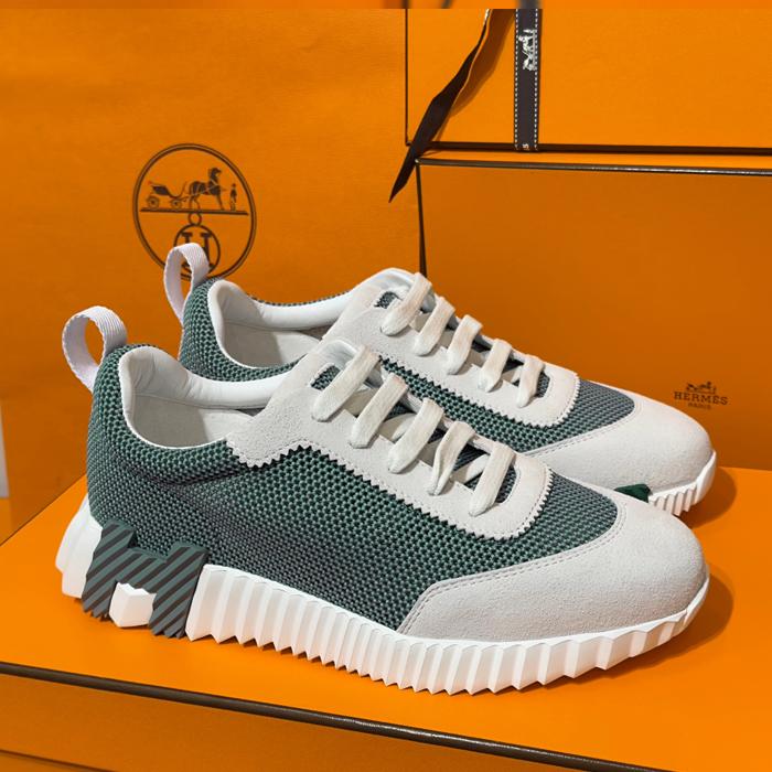 HERMES Bouncing Mint Mesh H Logo Low Top Sneakers