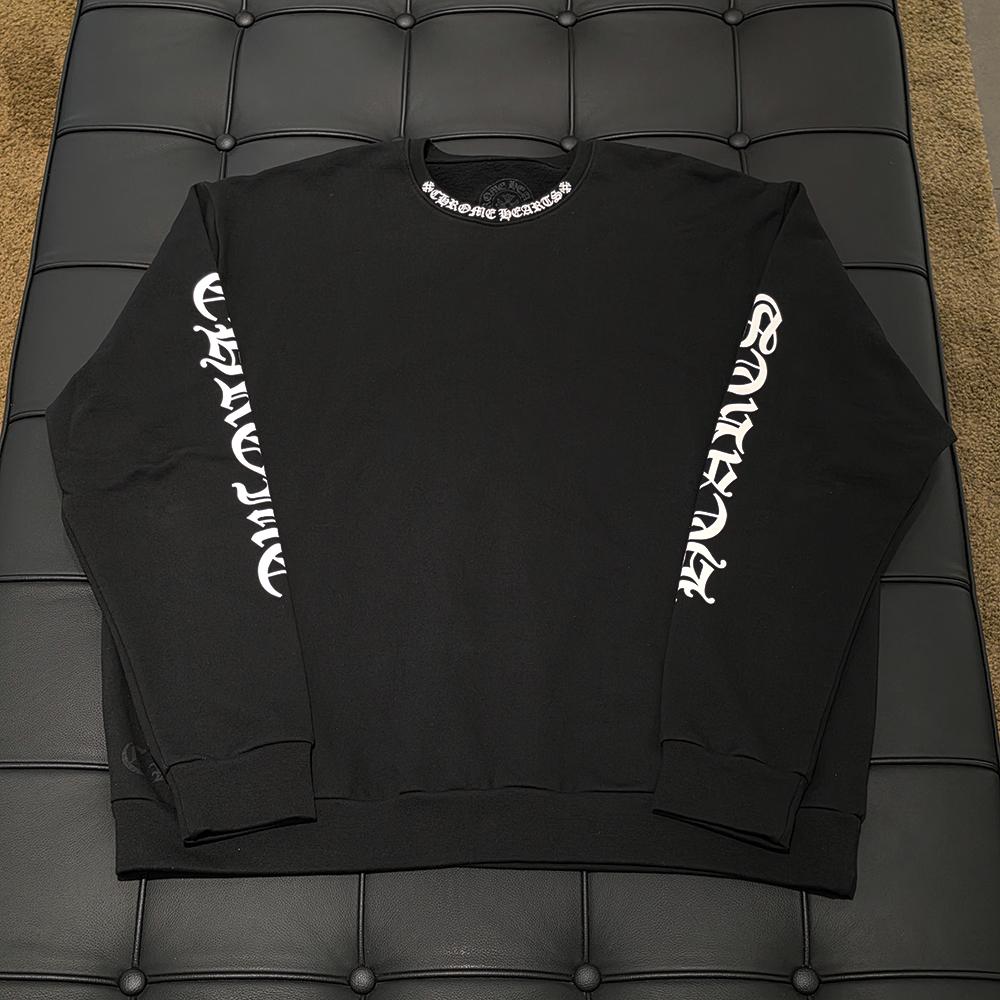 Chrome Hearts Black Crewneck Logo Sweatshirt Unisex