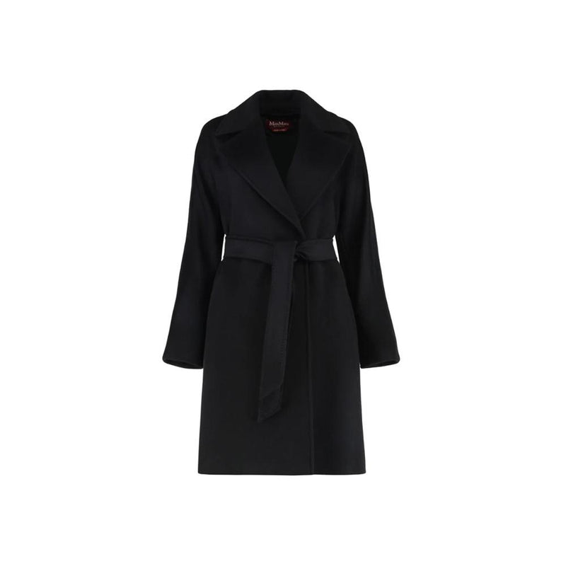 Max Mara DRAVENNA Belted Wool Coat Black 252601 6152