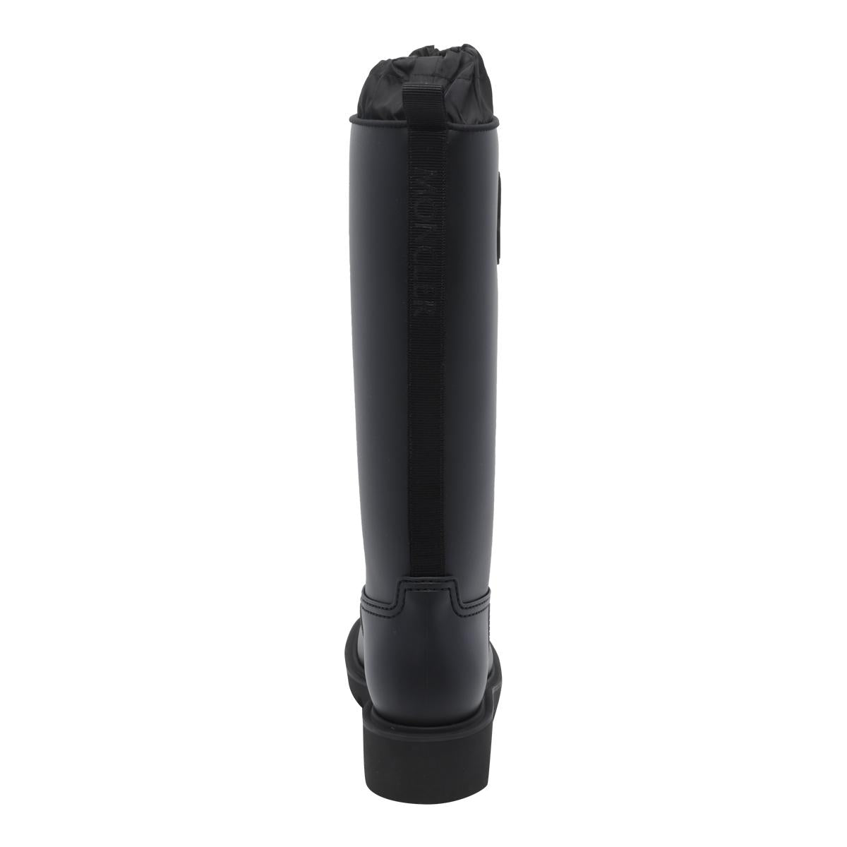 Moncler Black Leather Long Boots
