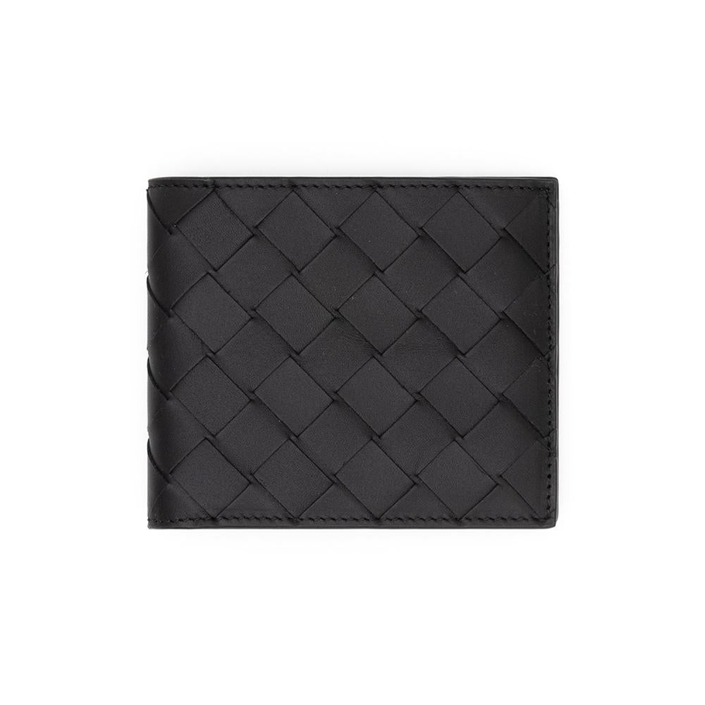 Bottega Veneta Intrecciato Black Leather Bifold Wallet