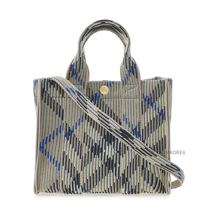 BURBERRY Mini Check Knit Tote Bag for Women