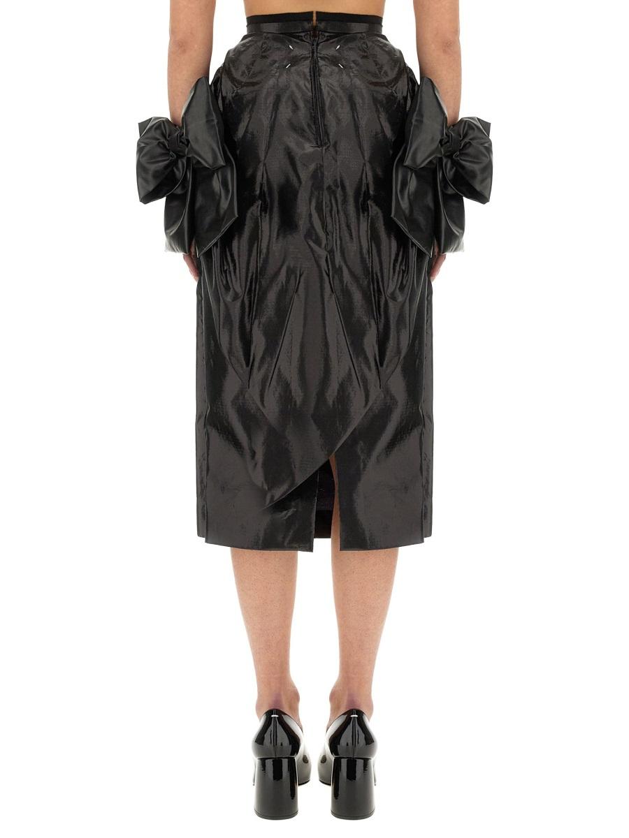 Maison Margiela Black Wool Blend Midi Skirt