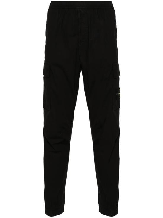 STONE ISLAND Black Straight Classic Pants Men Cotton Bl L2S153100031 S0A10 V0029