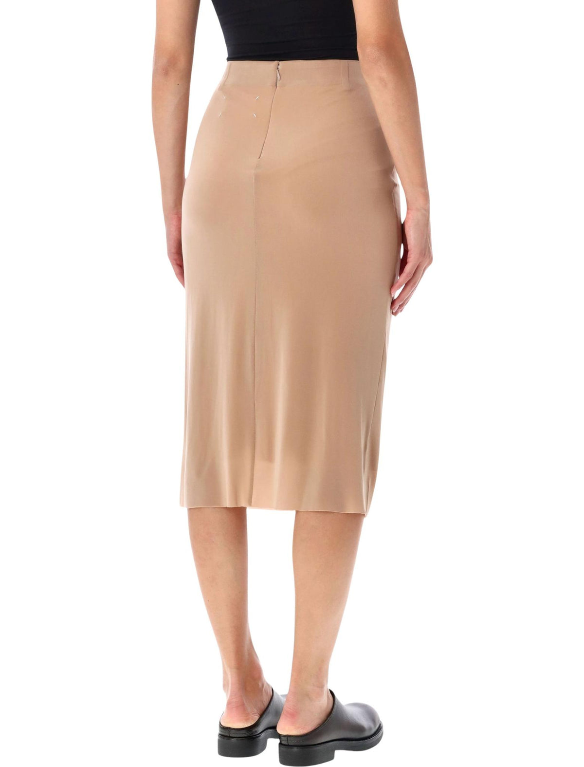 Maison Margiela Black Wool Blend Midi Skirt