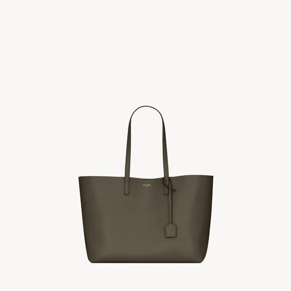 Saint Laurent East West Leather Shopping Tote Light Musk