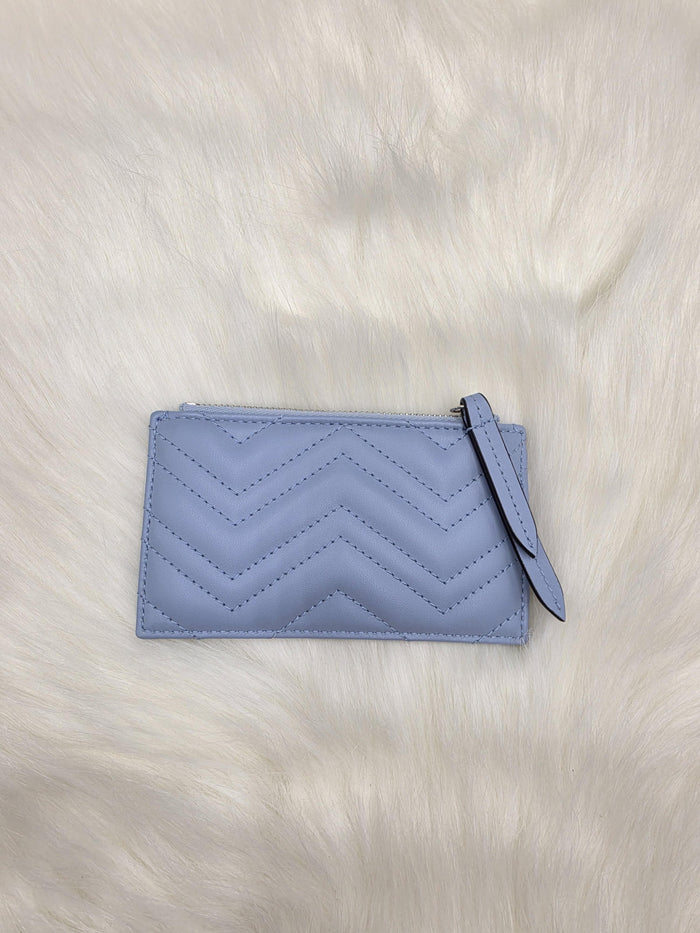 GUCCI GG Marmont Light Blue Leather Card Holder 813353