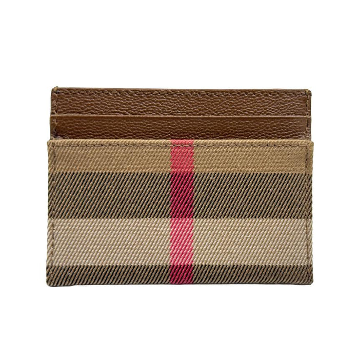 BURBERRY Check SANDON Leather Card Holder Unisex