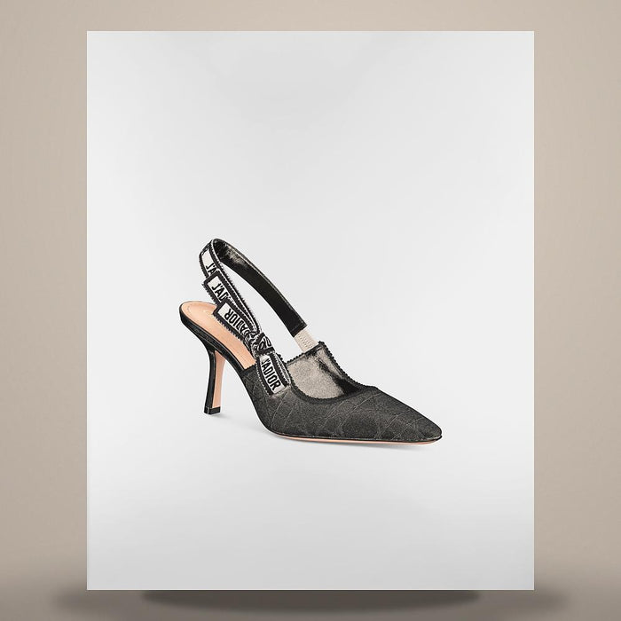 DIOR J’Adior Slingback Pumps Black Cannage Technical Fabric KDV373TCE S900