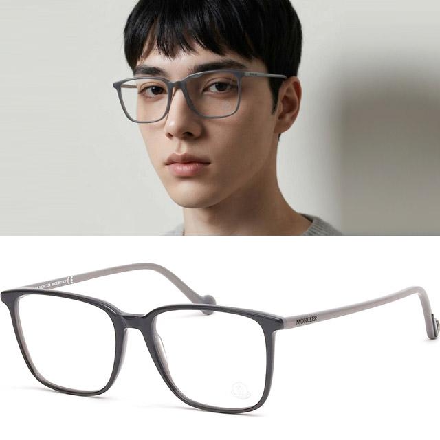 Moncler Gray Thin Acetate Oversized Unisex Eyeglass Frames