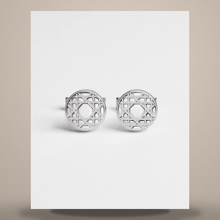 DIOR Silver Cannage Icons Cufflinks Earrings/Piercing C0215HOMST D990