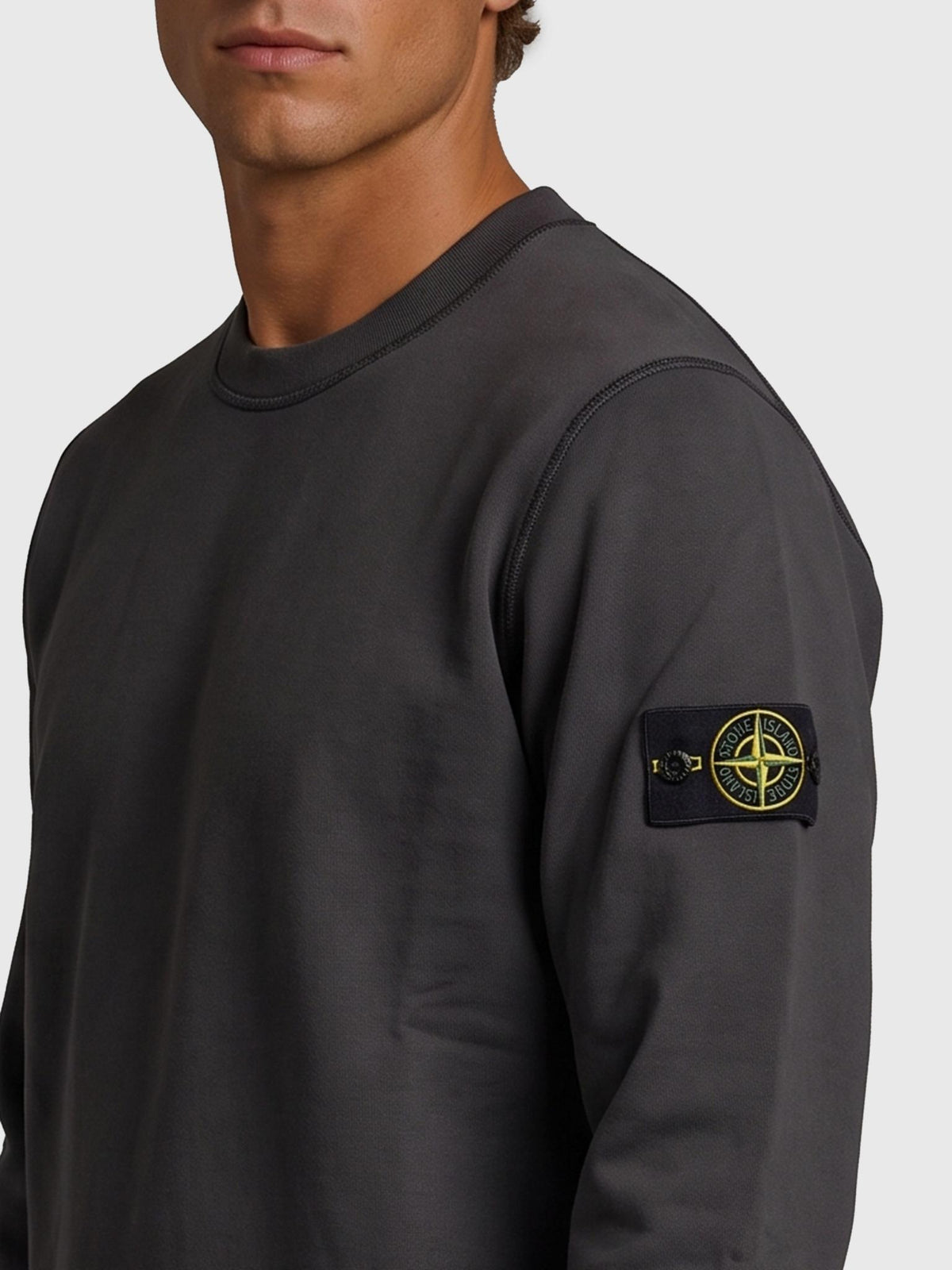 STONE ISLAND Green Cotton Logo Sweatshirt