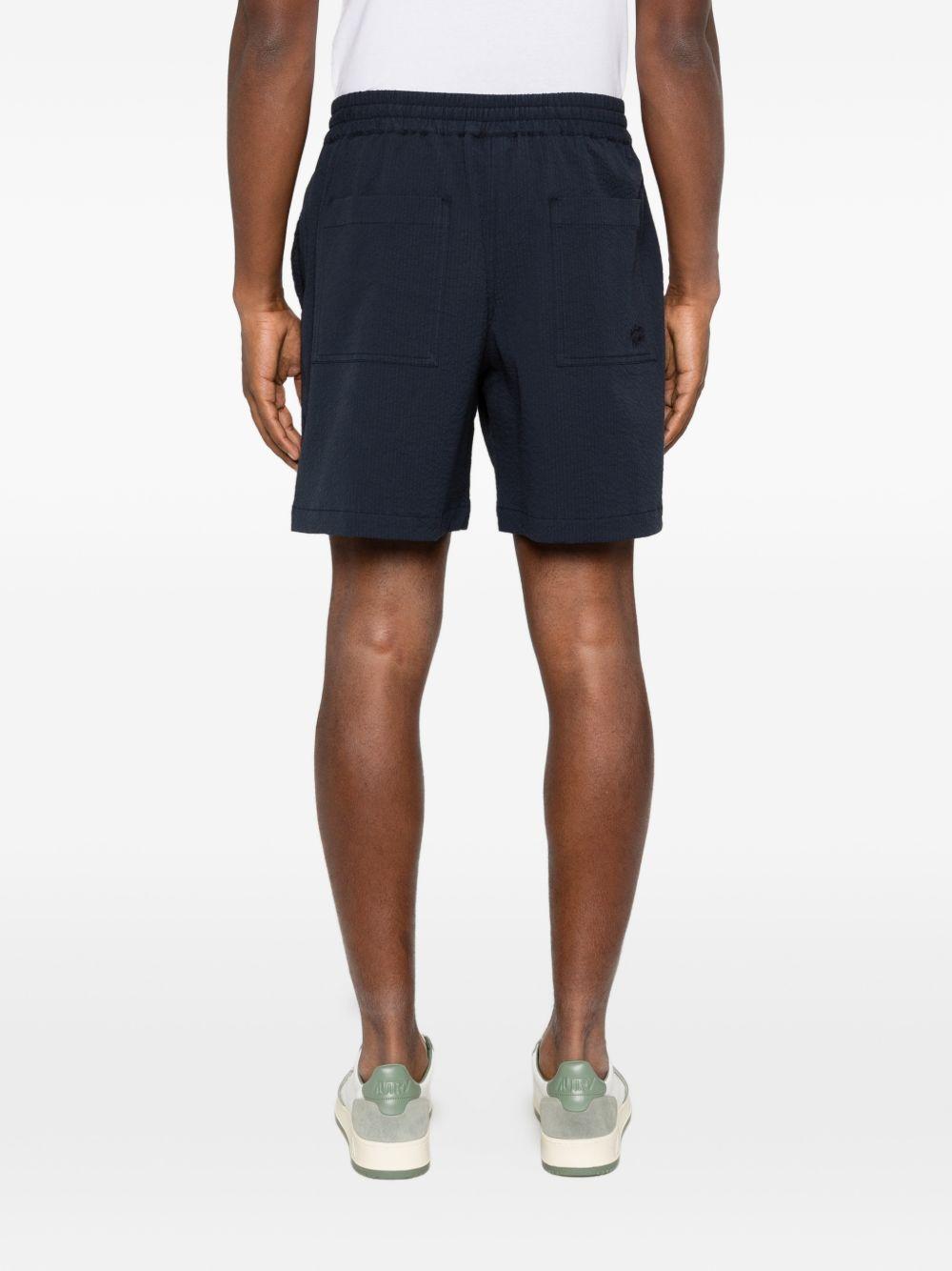 Maison Kitsune Navy Cotton Drawstring Shorts