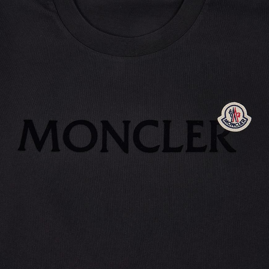 Moncler Men’s Logo Motif T-Shirt Black Cotton