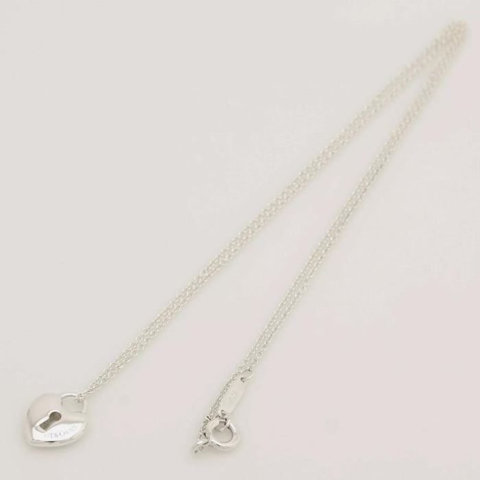 Tiffany & Co 925 Heart Mini Padlock Silver Necklace 92 5