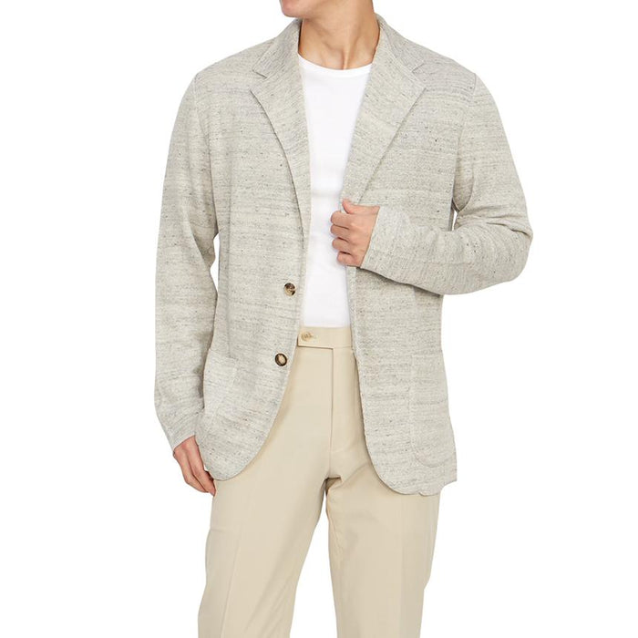 LARDINI Men’s Knit Cardigan Jacket Navy