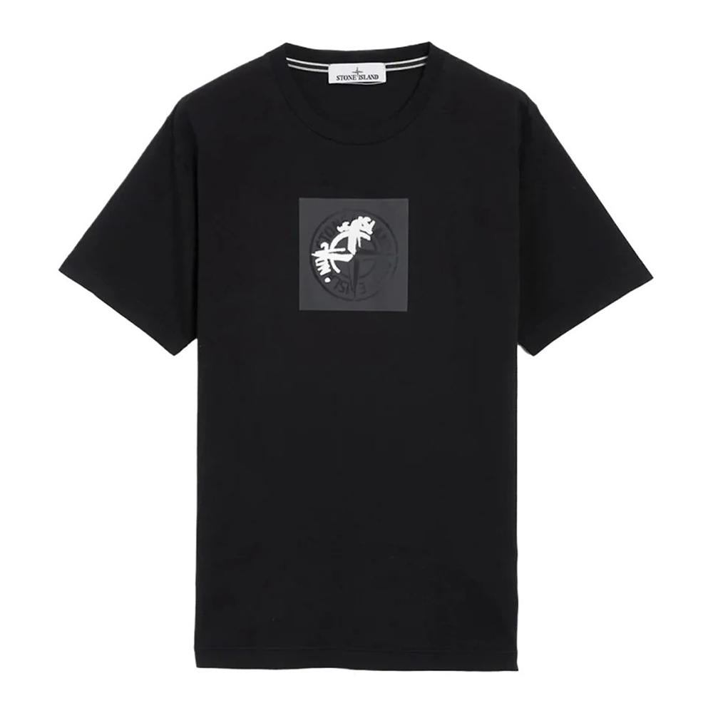 STONE ISLAND Black Institutional One Print Short Sleeve T-Shirt