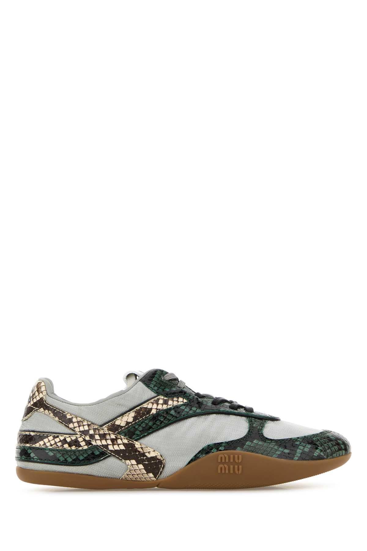 Miu Miu White Leather Low-Top Sneakers