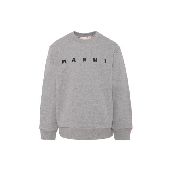 Marni Kids Women Logo Print Gray Sweatshirt M01612 M00V0 0M903