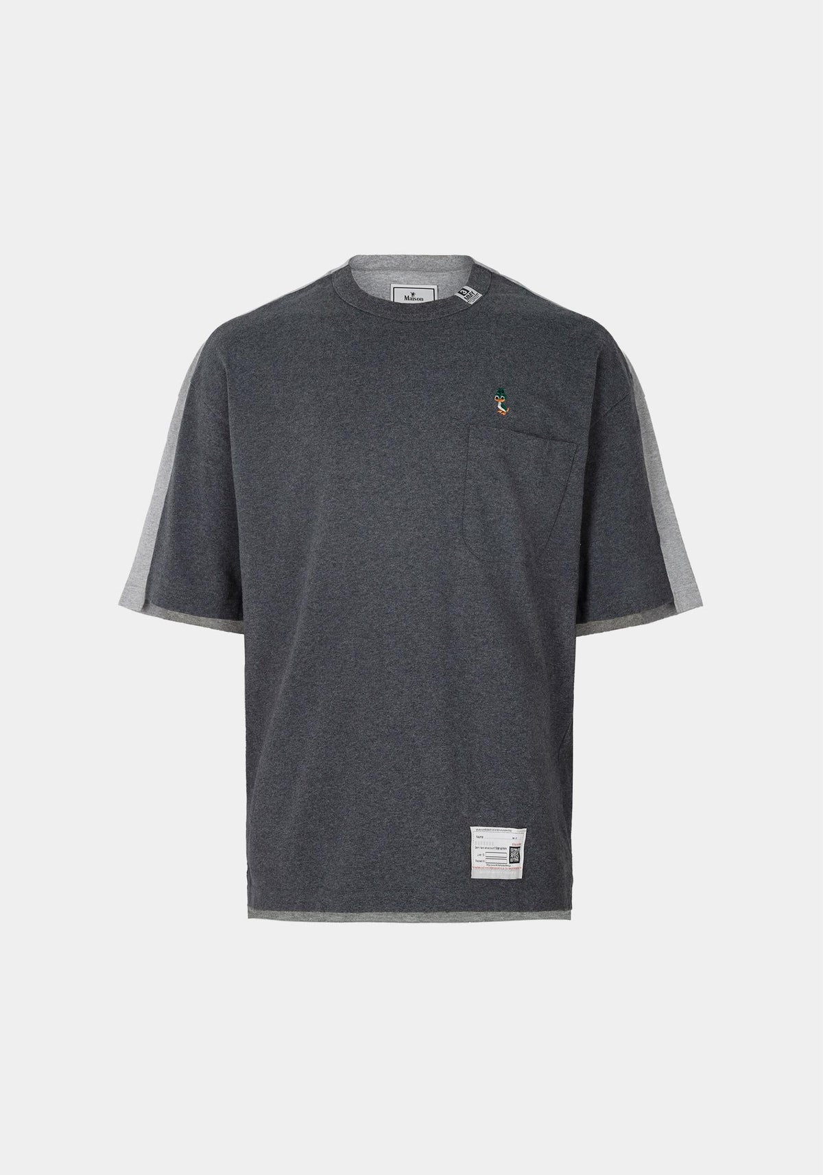 Maison Mihara Yasuhiro Charcoal Front and Back Print T-Shirt A16TS602 CHARCOAL