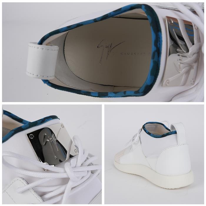 Giuseppe Zanotti Silver Metal Low-Top Sneakers RM80027 BIANCO
