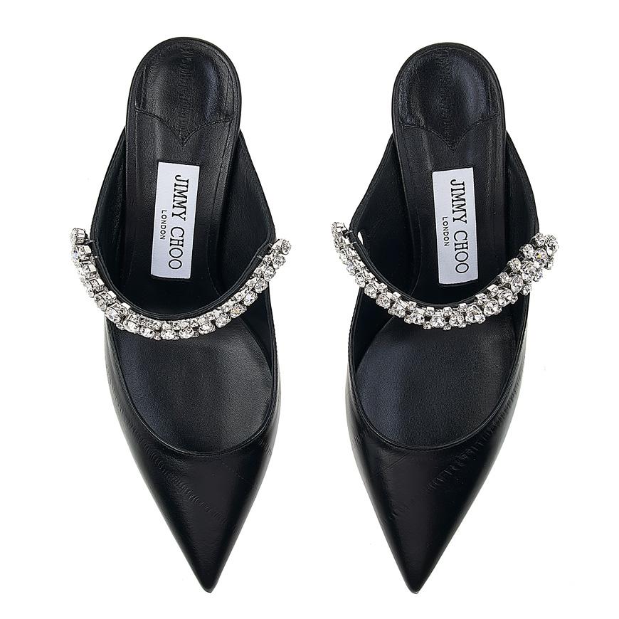 Jimmy Choo Bing Crystal Strap Mule Slides for Women BING 65 EBK BLACK 1